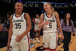 “The headphones make u look better”: Paige Bueckers & Azzi Fudd surprise UConn teammates with Huskies themed headphones