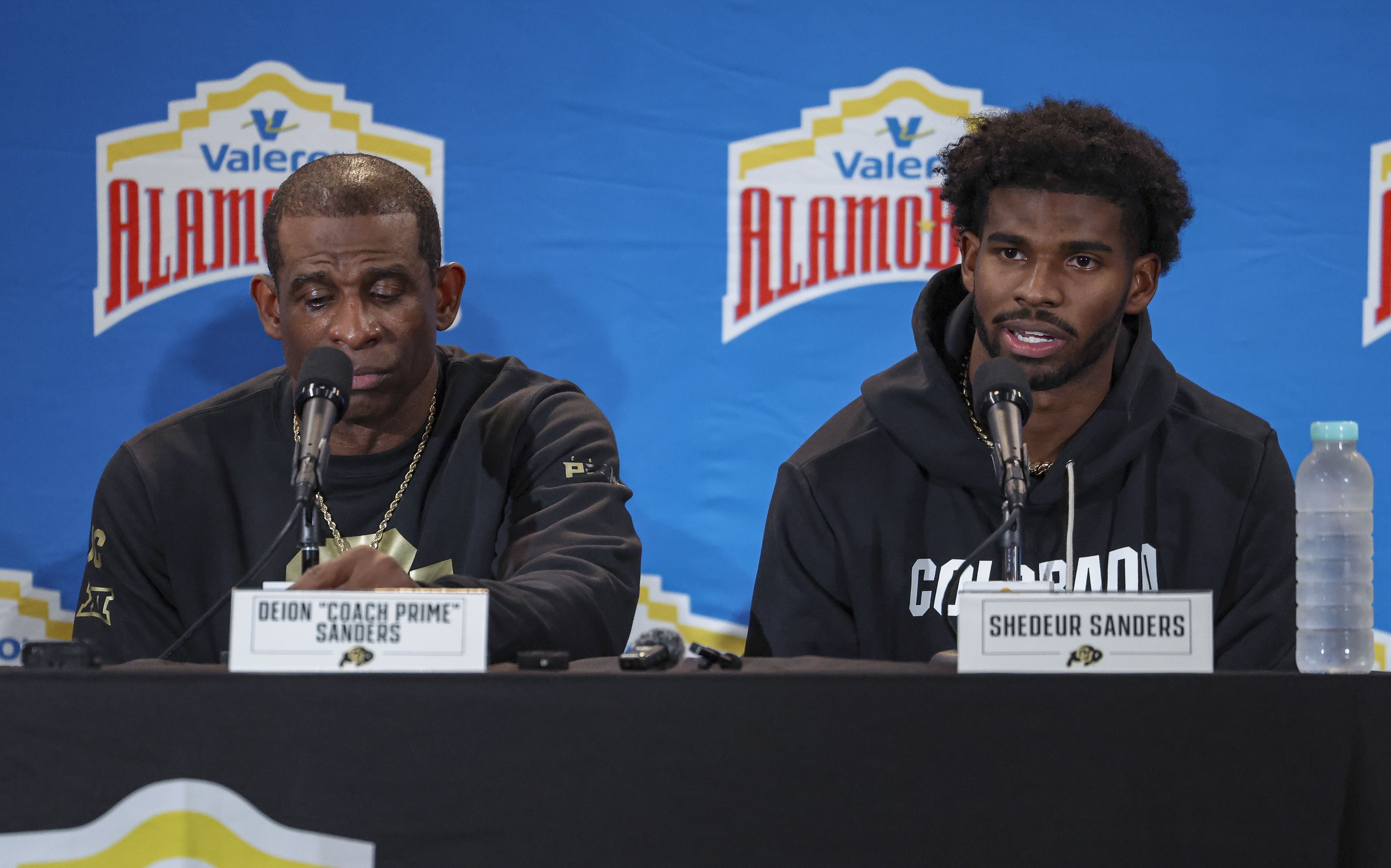 NCAA Football: Colorado HC Deion Sanders (L) and Shedeur Sanders (R) - Source: Imagn