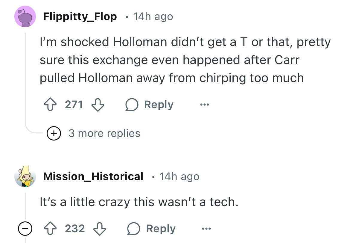 Reddit users discuss Holloman&#039;s behavior on the court