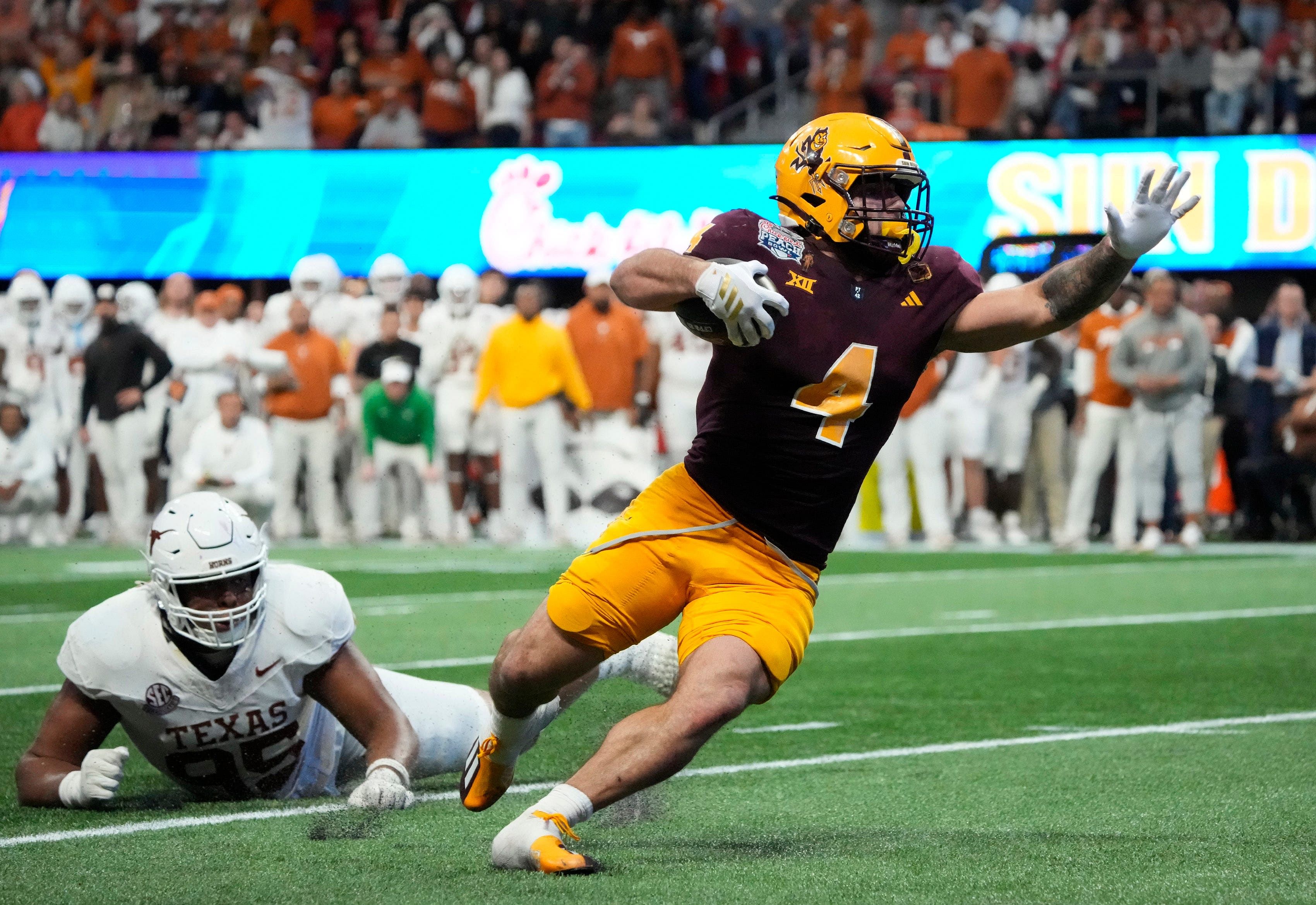 Cam Skattebo was a force onf the fiel for Arizona State in 2024. - Source: Imagn