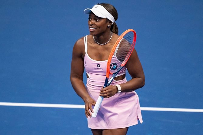 In Pictures: Sloane Stephens turns up the glamor in stunning white dress as she goes golfing ahead of Miami Open