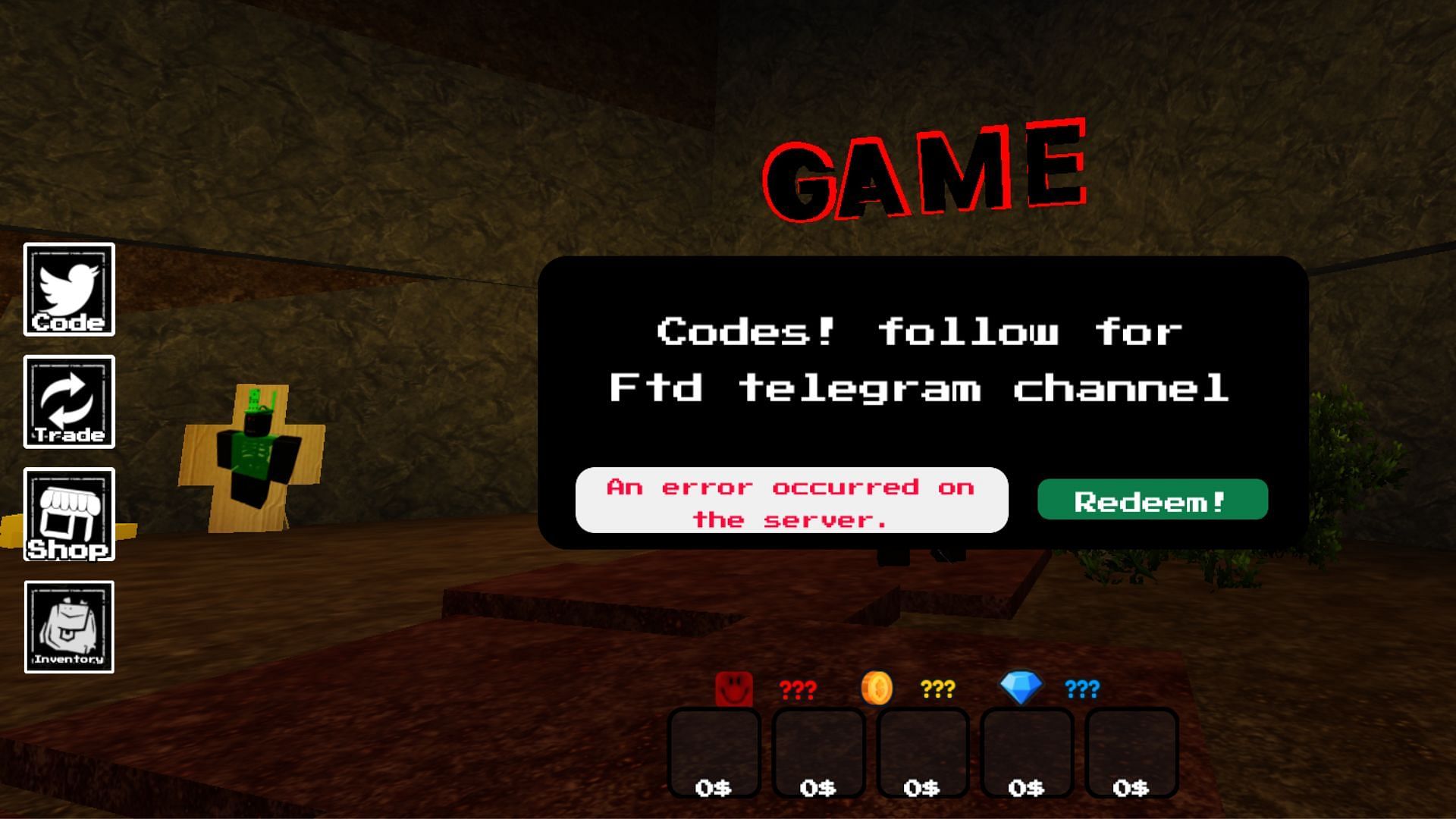 Cross-check the letter casing of each code before clicking Redeem (Image via Roblox)