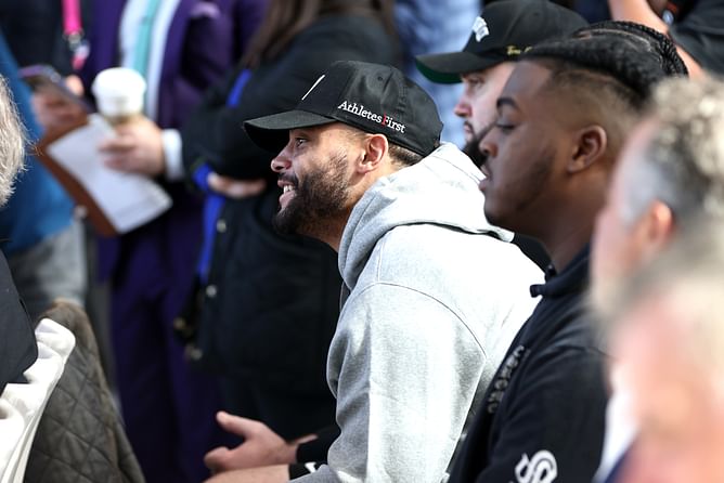 Dak Prescott beams with pride as fiancée Sarah Jane empowers prison graduates with powerful speech