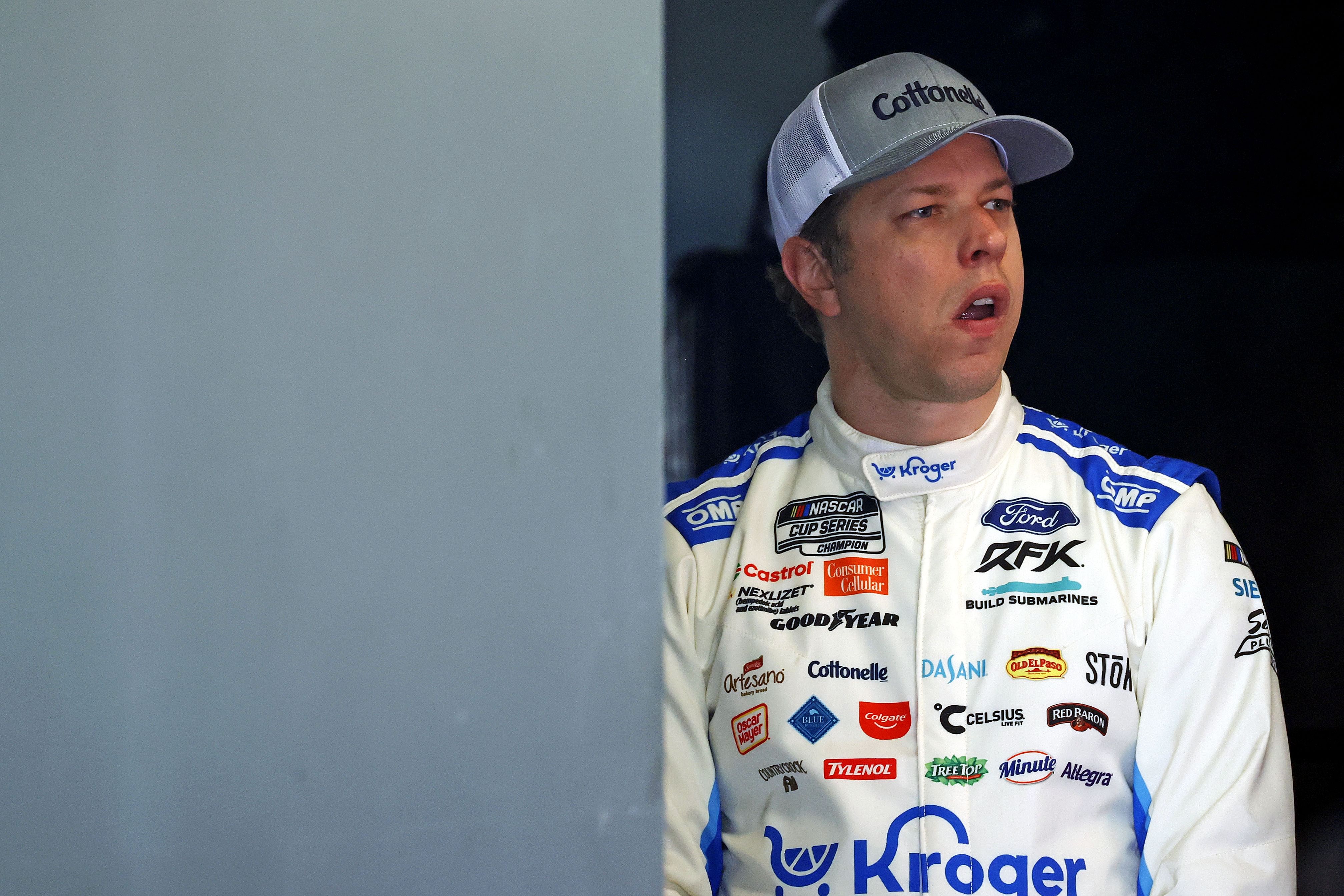  Brad Keselowski during practice for the Daytona 500 at Daytona International Speedway. (Source: Imagn)