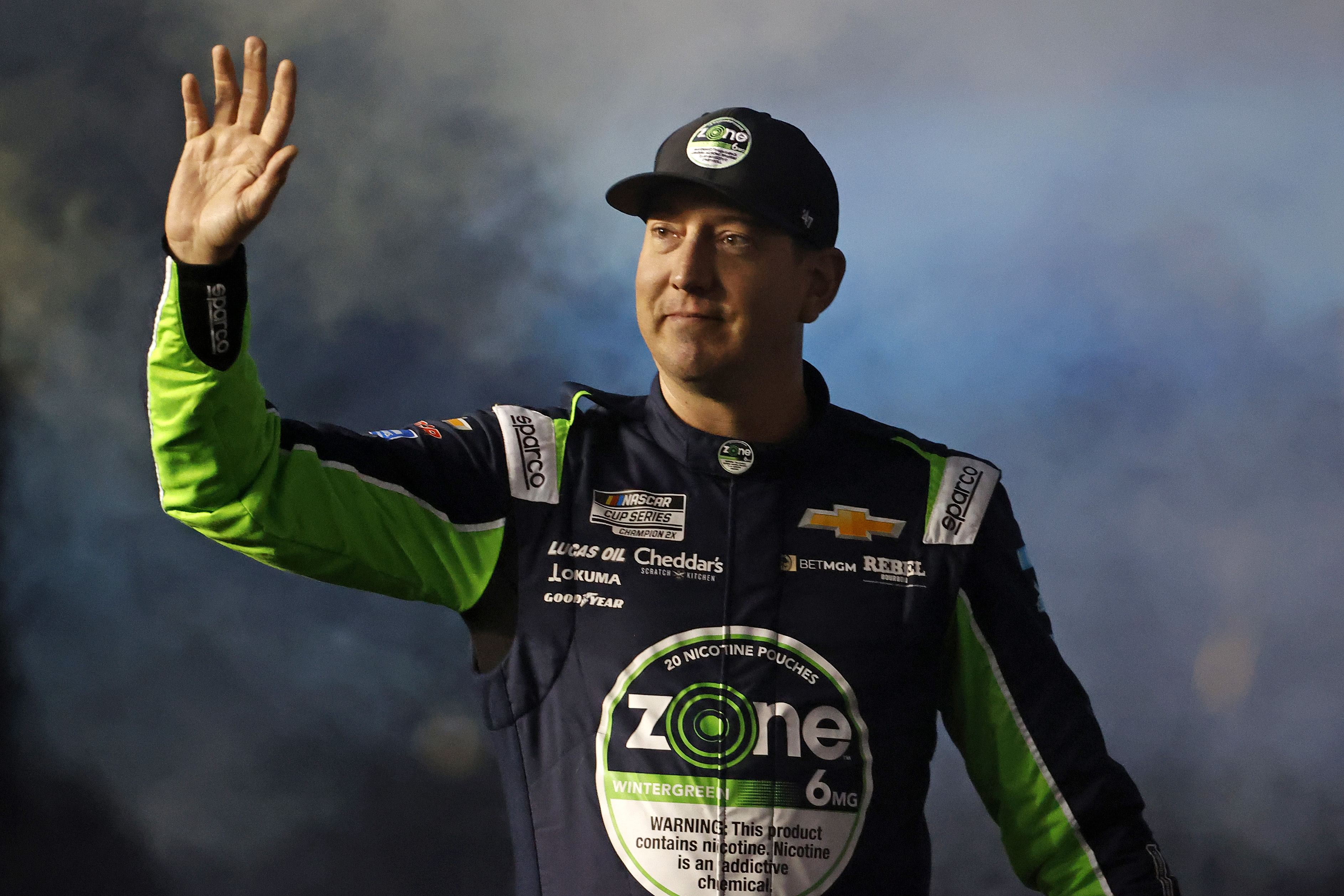  Kyle Busch during driver introductions for the Duels at Daytona International Speedway (Source: Imagn)