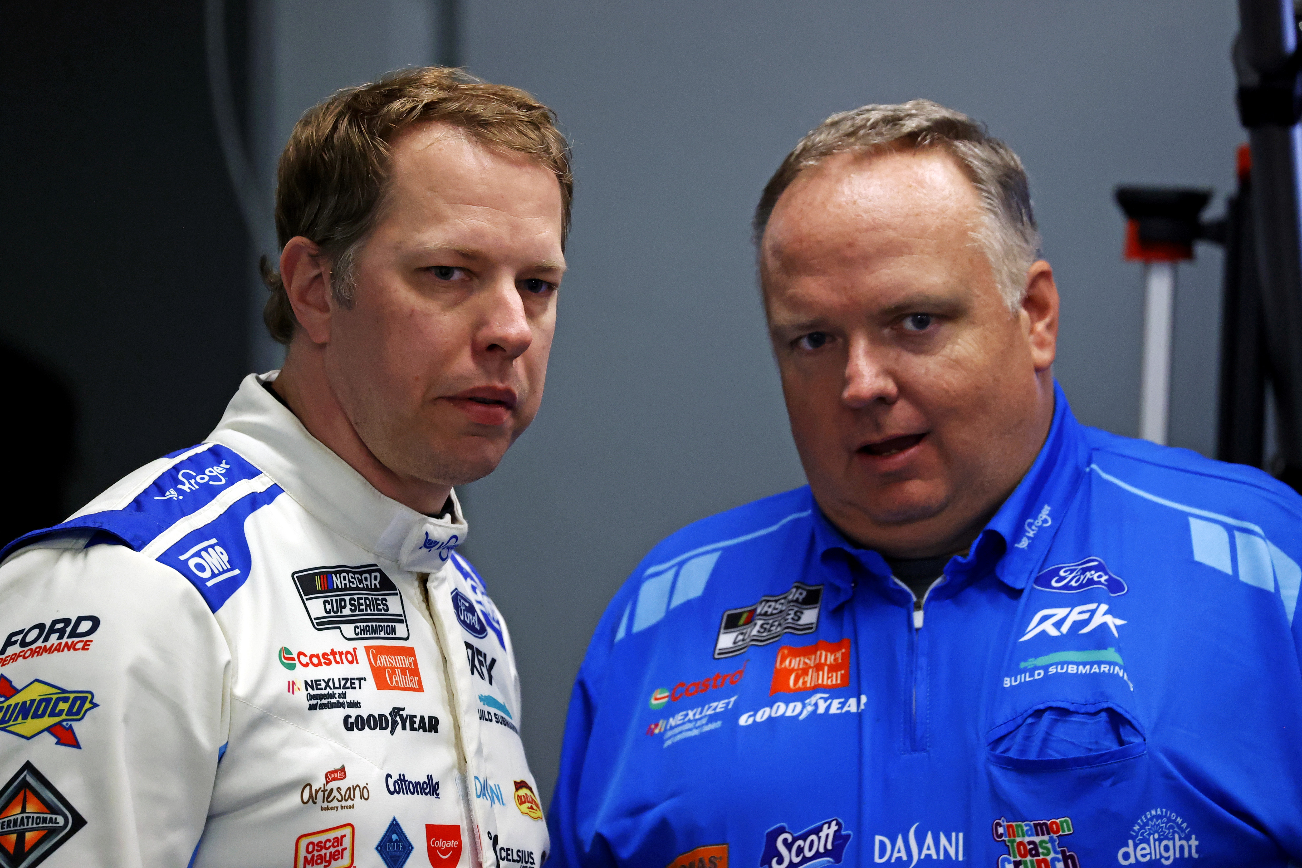 Brad Keselowski spotted on a stretcher receiving medical attention after COTA Cup race