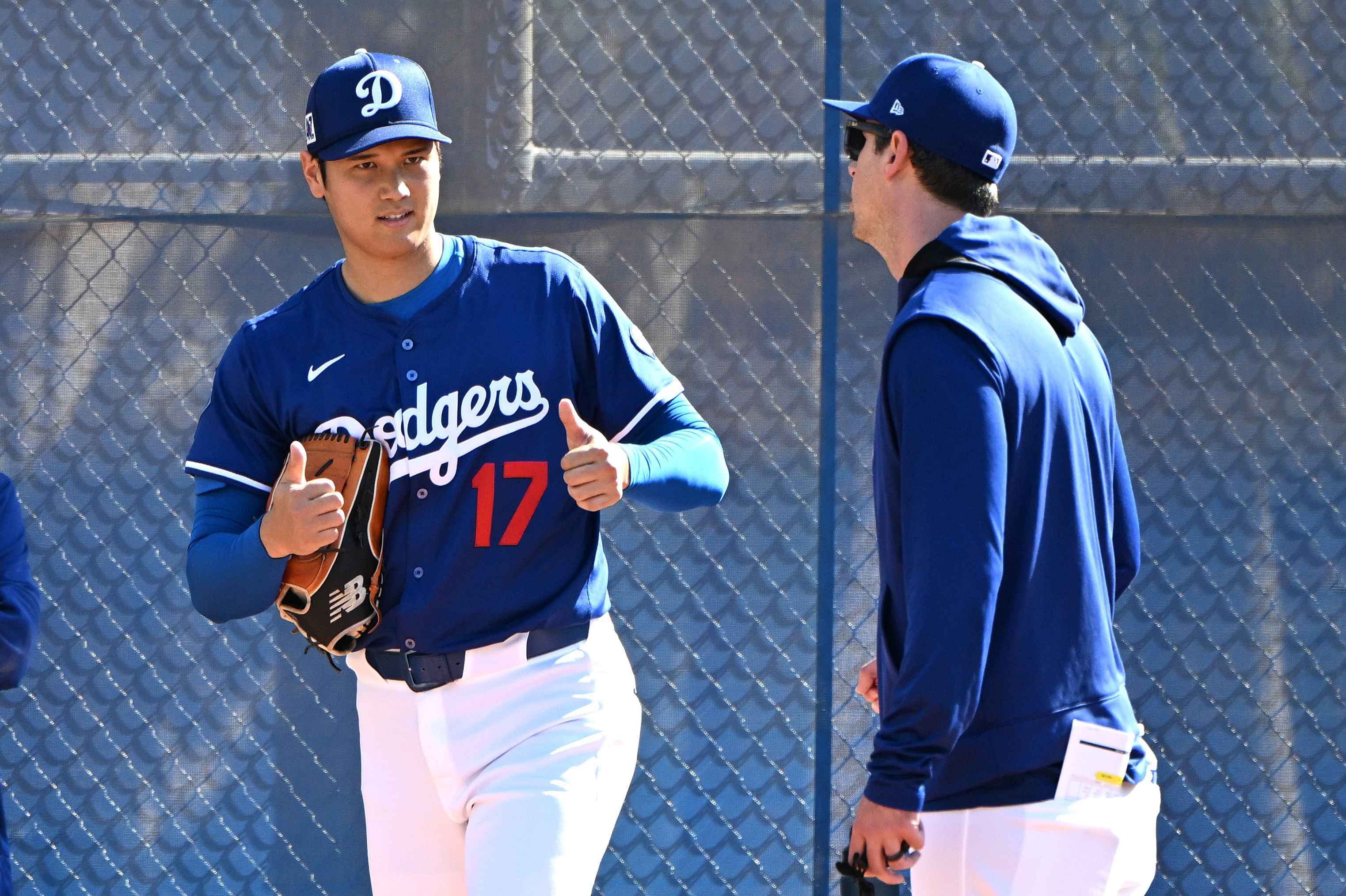 Los Angeles Dodgers Workouts - Shohei Ohtani and Connor McGuiness (Photo via IMAGN)