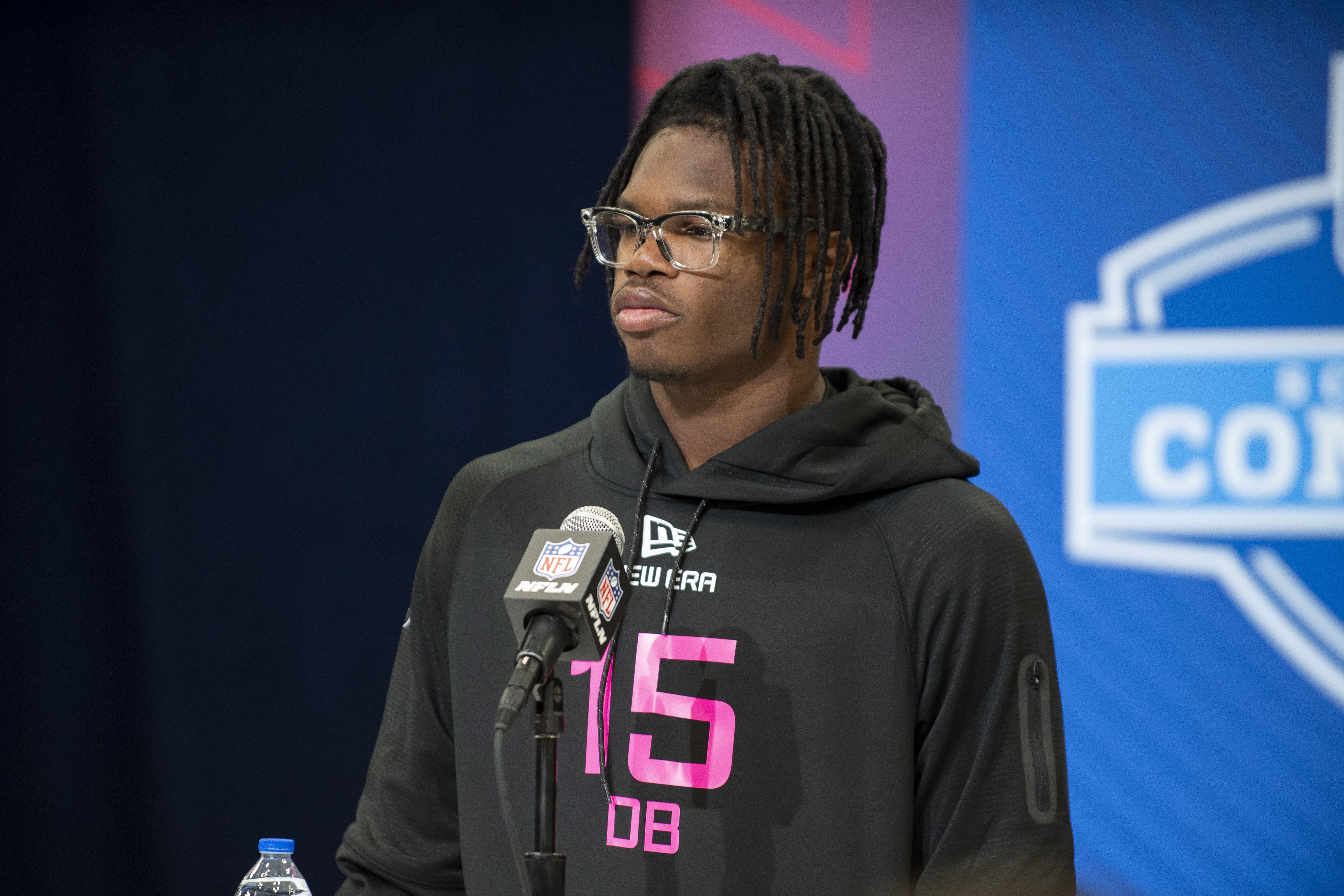 Former Colorado star Travis Hunter at the NFL Combine - Source: Imagn