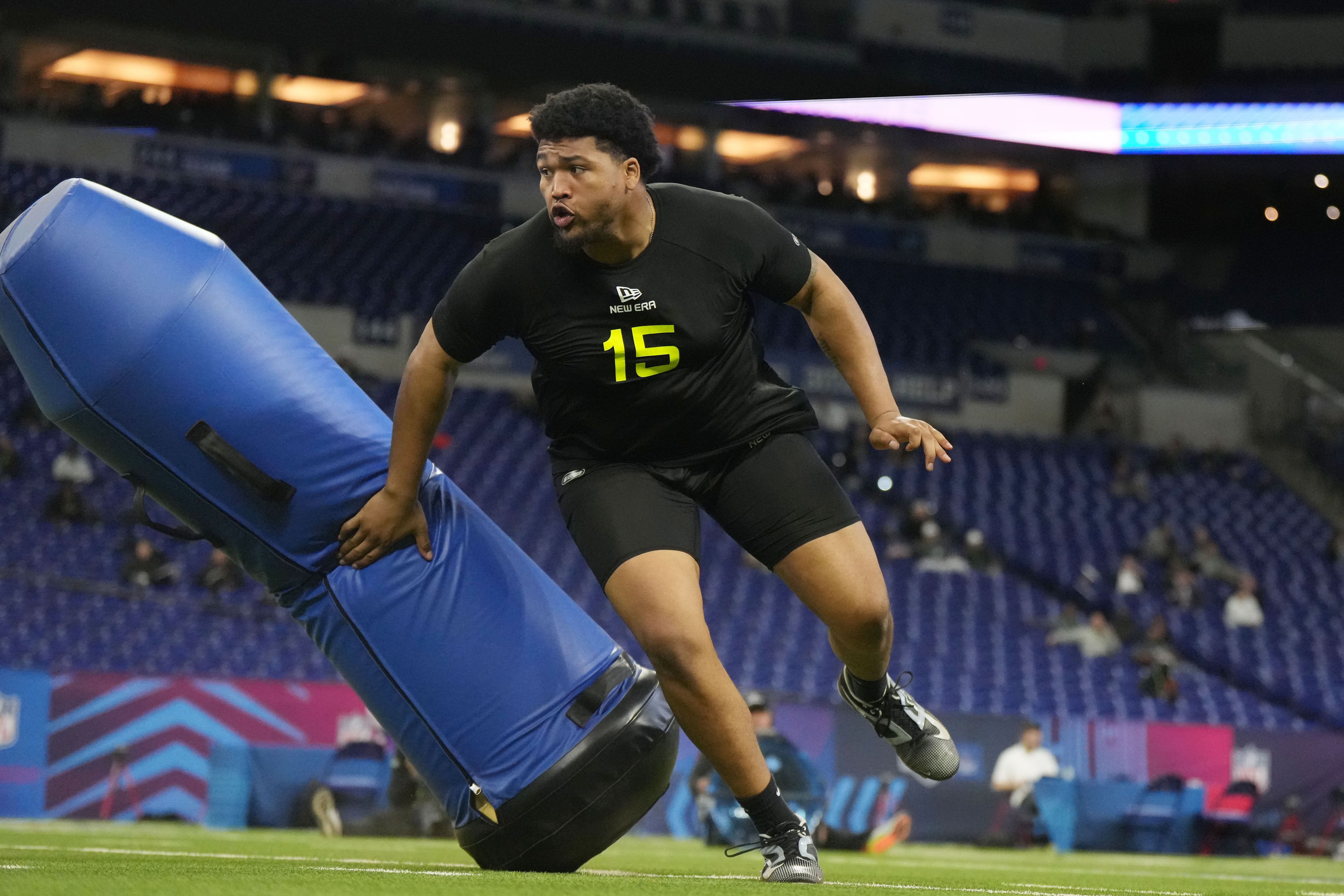 NFL: Derrick Harmon at the combine - Source: Imagn