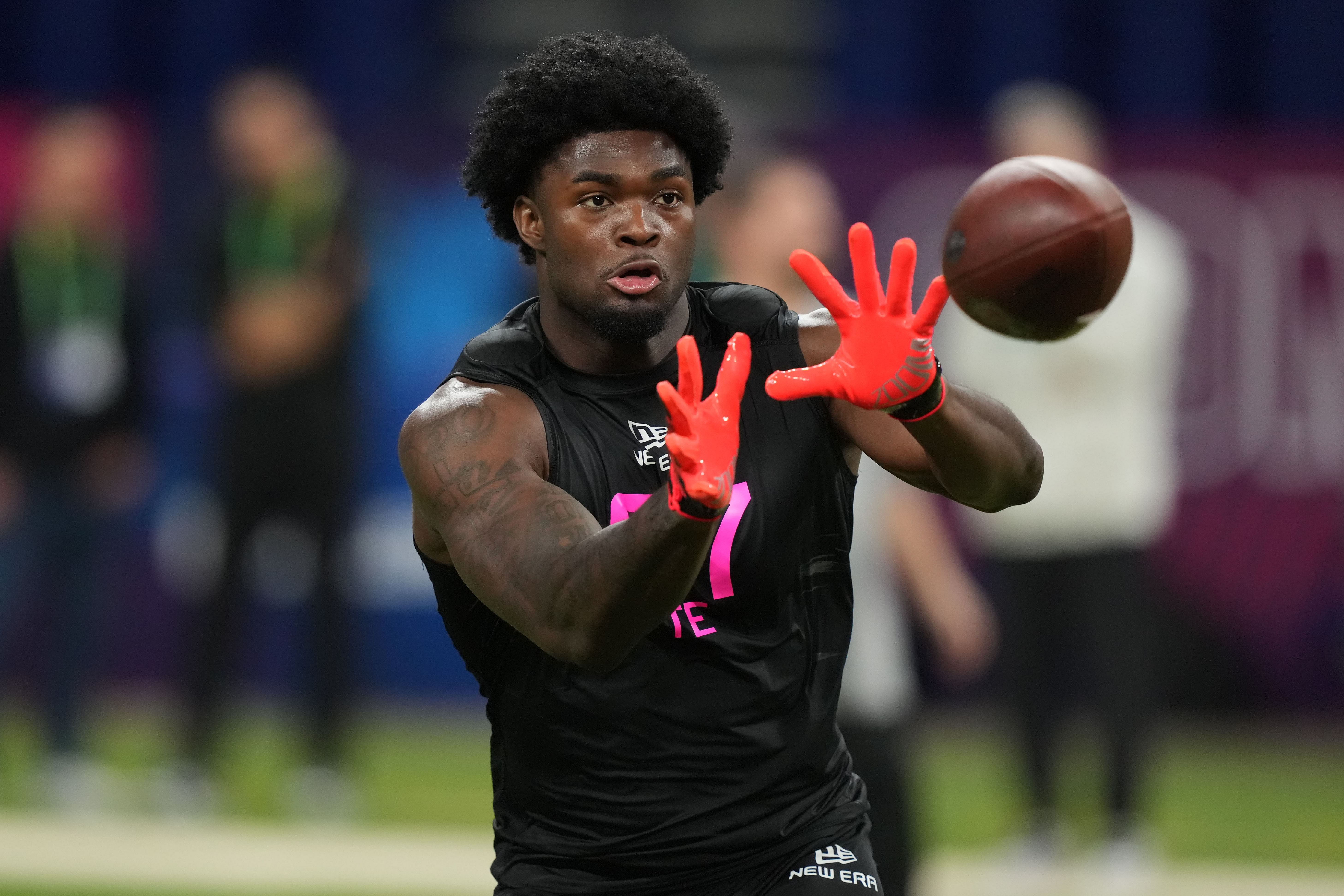 NFL: Harold Fannin Jr. at the Combine - Source: Imagn