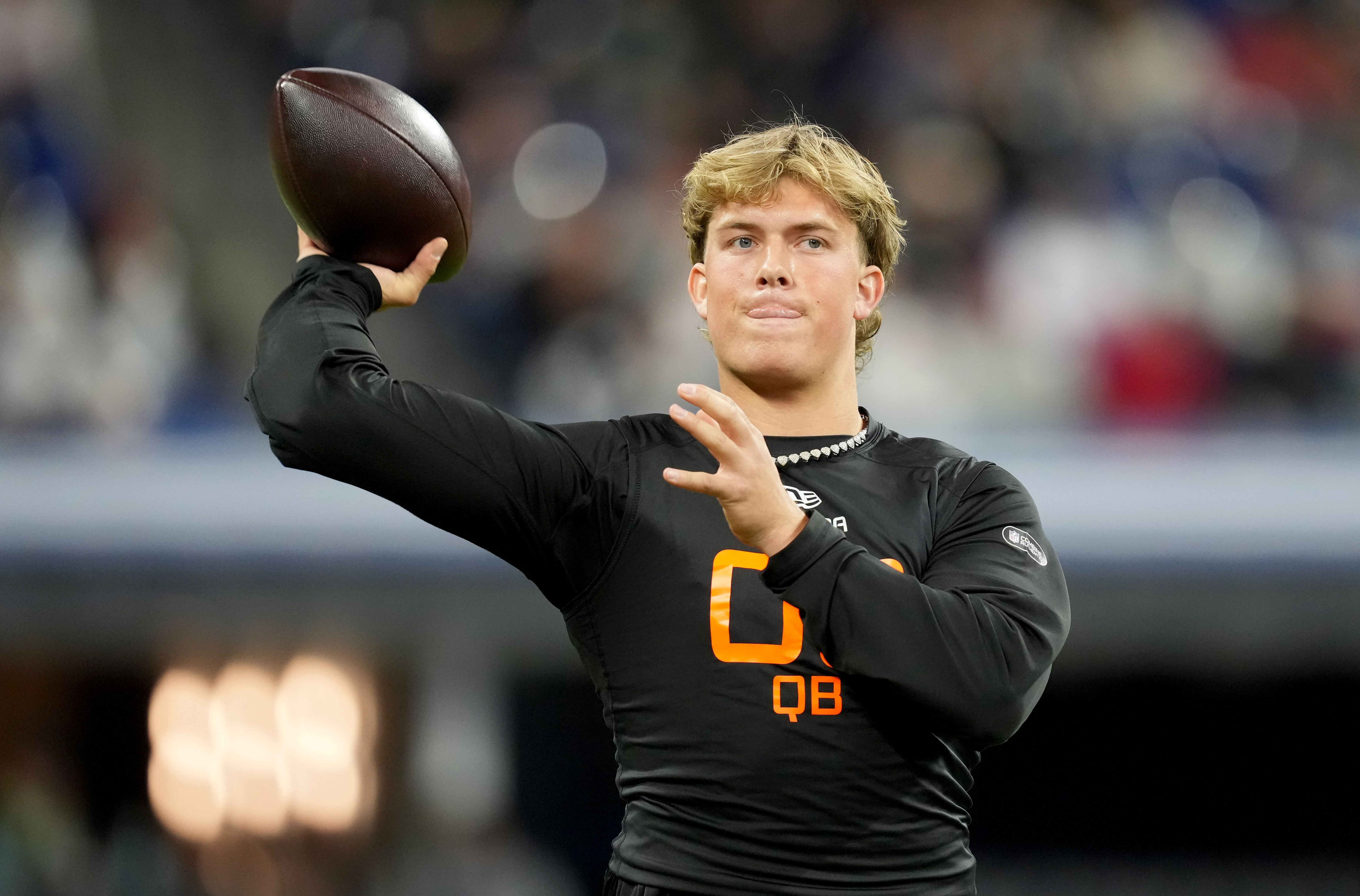 Jaxson Dart at 2025 NFL Combine - Source: Imagn