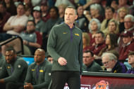 LSU coach Matt McMahon will look for a road victory at Kentucky. (Photo Credit: IMAGN)