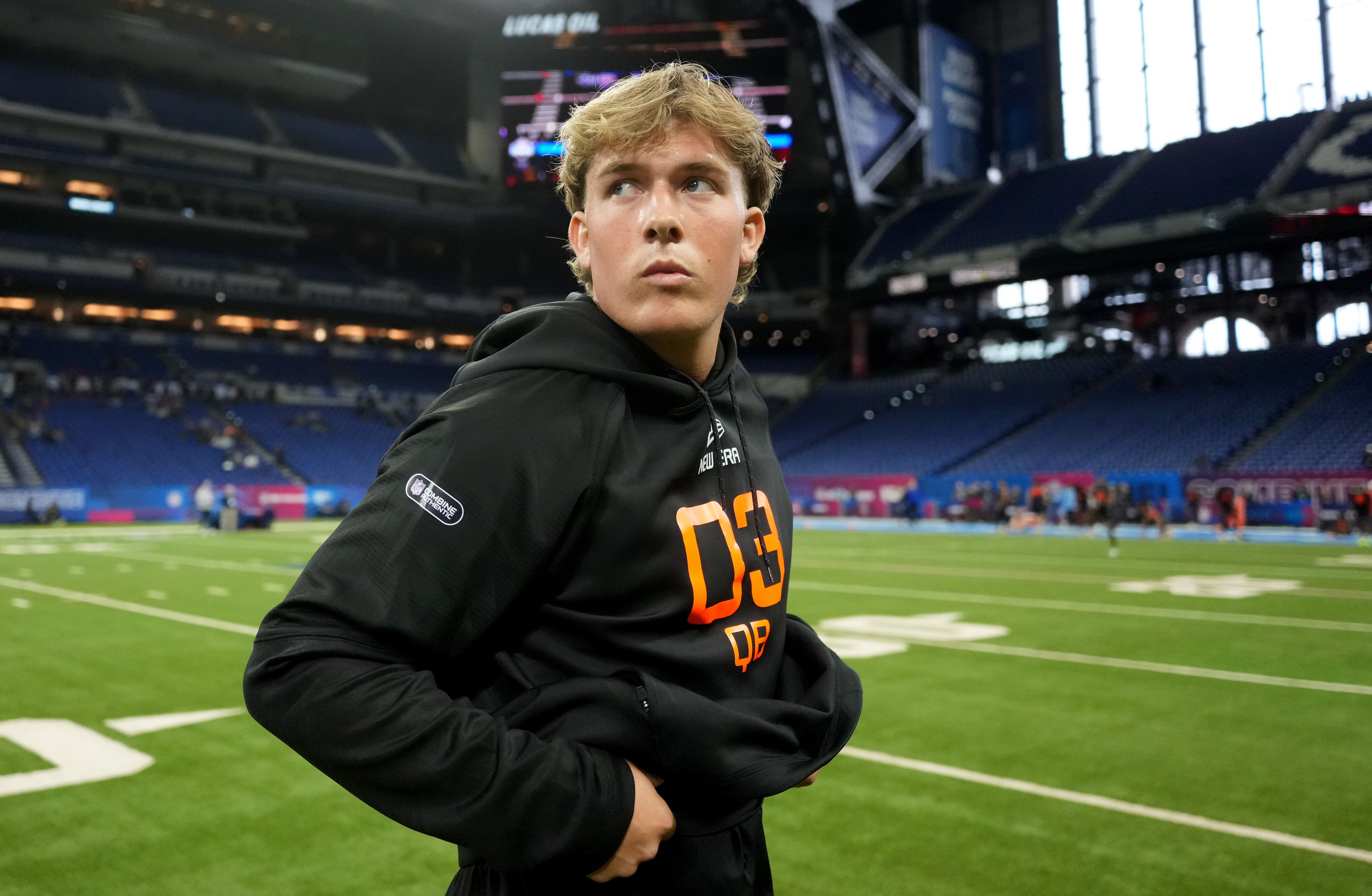 Jaxson Dart at 2025 NFL Combine - Source: Imagn