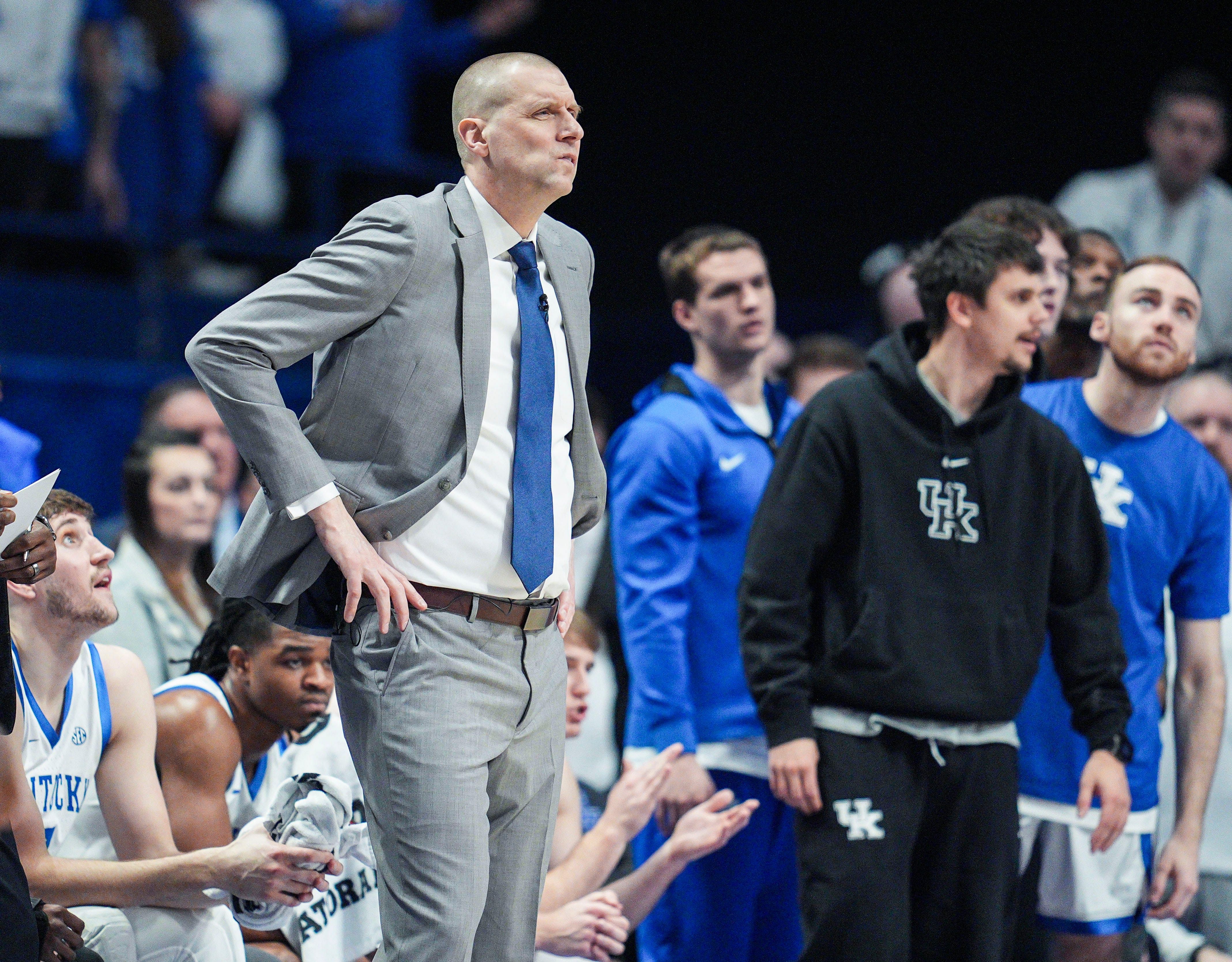 Coach Pope during the game against No.1 Auburn - Source: Imagn