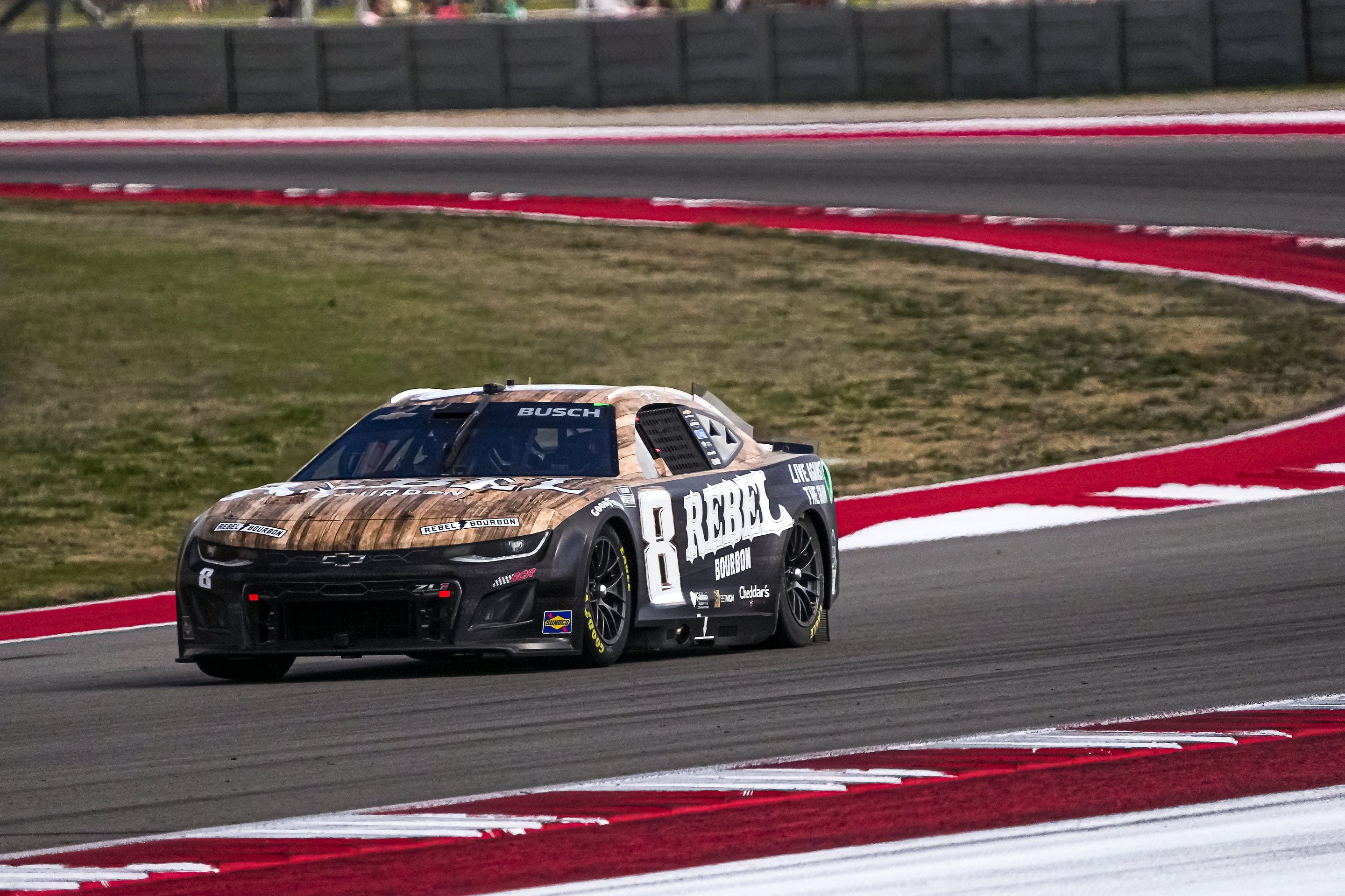 Kyle Busch driving the No. 8 Chevrolet Camaro at COTA - Source: Imagn