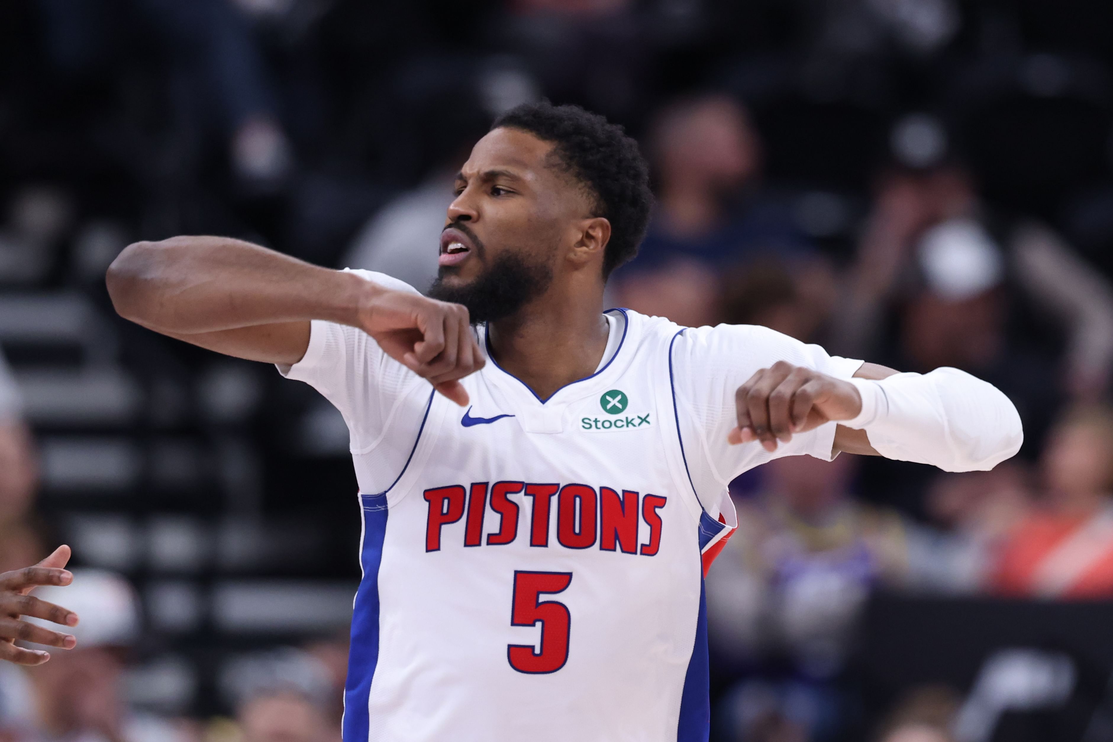 Detroit Pistons shooting guard Malik Beasley (Image Credit: Rob Gray-Imagn Images)