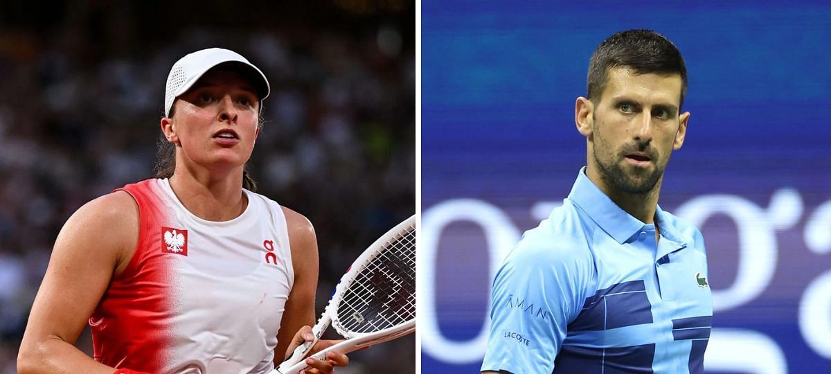 Iga Swiatek (L) and Novak Djokovic (R) [Image source: Getty]