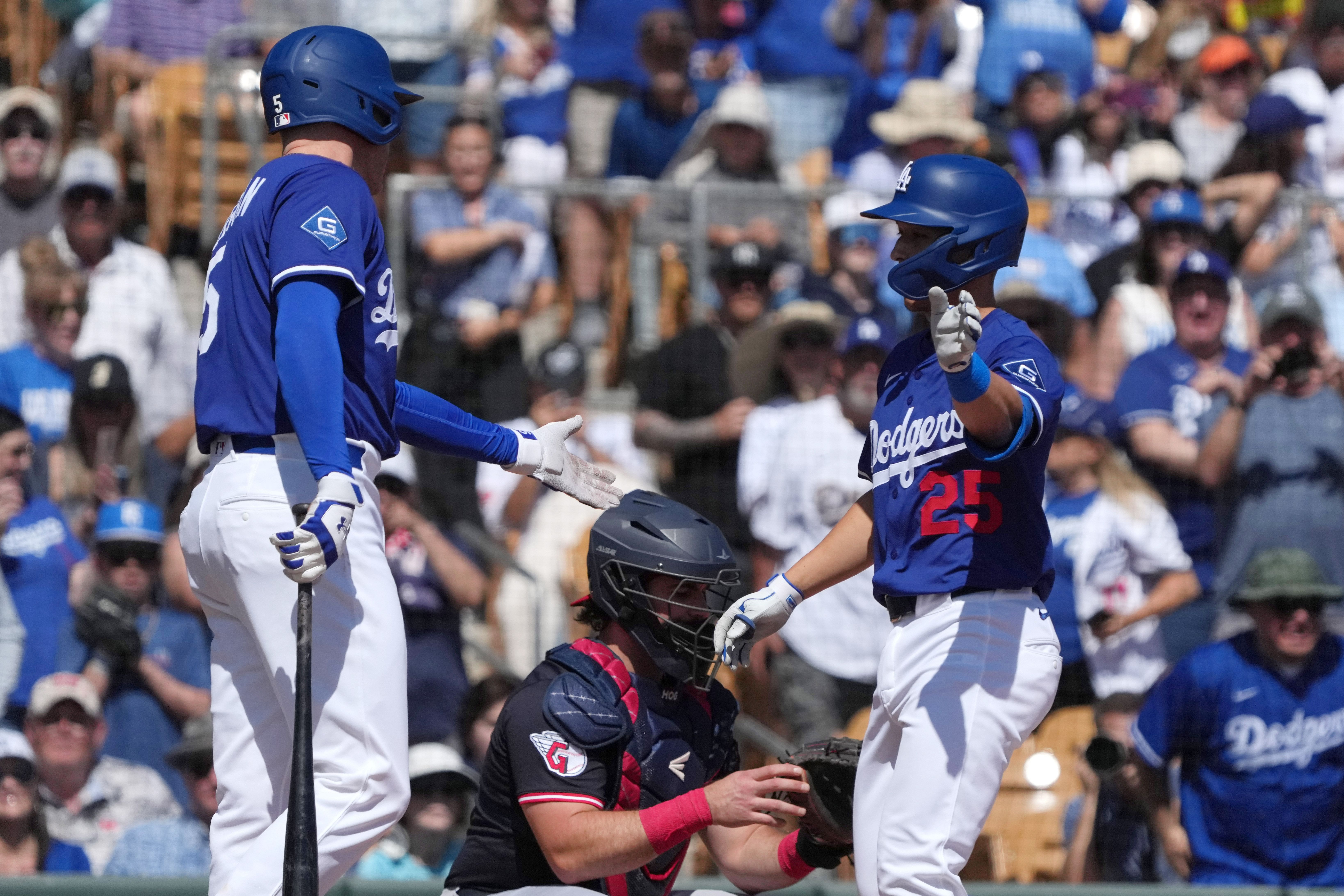 MLB: Spring Training-Cleveland Guardians at Los Angeles Dodgers - Source: Imagn