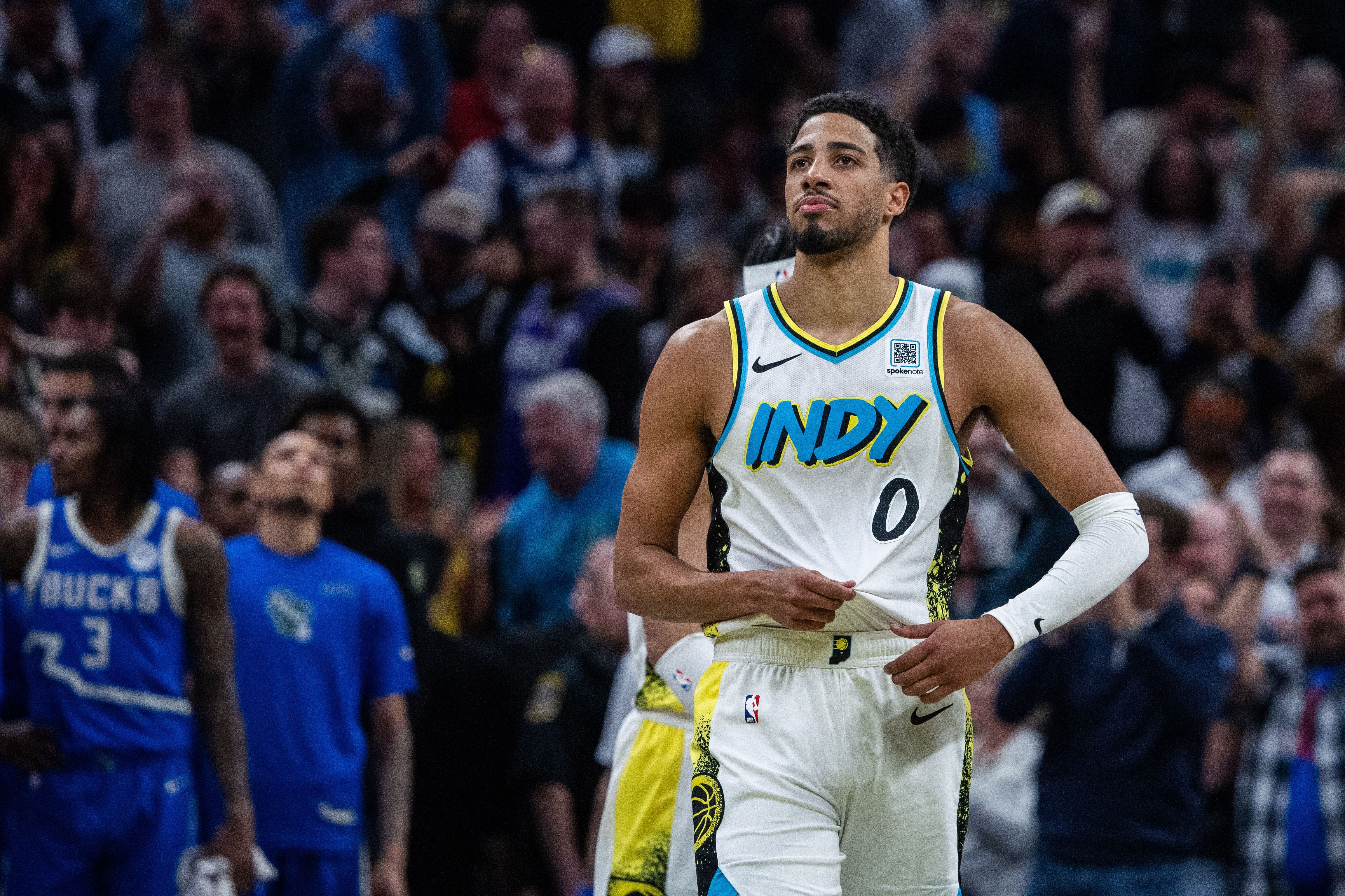 Tyrese Haliburton comments on his game-winning play after the game. (Photo: IMAGN)