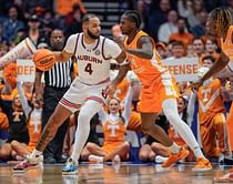 IN PIC: Auburn star Johni Broome rocks custom dog-themed kicks ahead of SEC finals vs. Tennessee