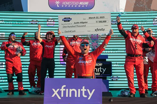 Dale Jr.’s NASCAR prodigy Justin Allgaier beats Kyle Larson and Co. to win $100,000 at Homestead Miami
