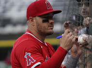 Mike Trout has a two-hit game (Imagn)