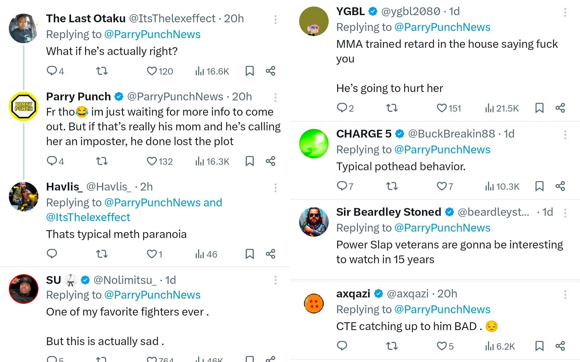 Fan reactions. [Screenshots courtesy: @ParryPunchNews on X]