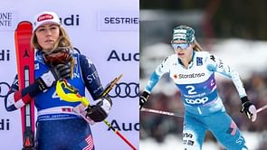 Mikaela Shiffrin reacts to cross-country skier Jessie Diggins' note after missing solo podium finish at FIS Nordic Worlds