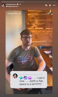 A screenshot of Sean Strickland's past Instagram story about Bryce Mitchell