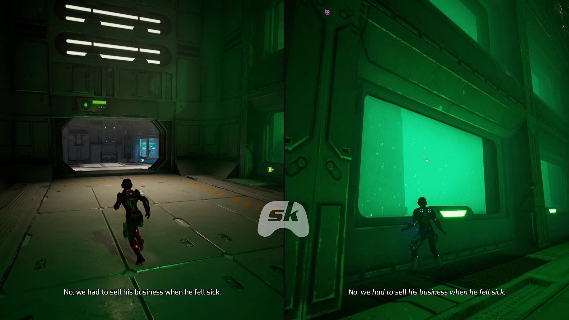 Exiting the green corridor marks the start of the Test Chambers level (Image via Sportskeeda Gaming || Electronic Arts)