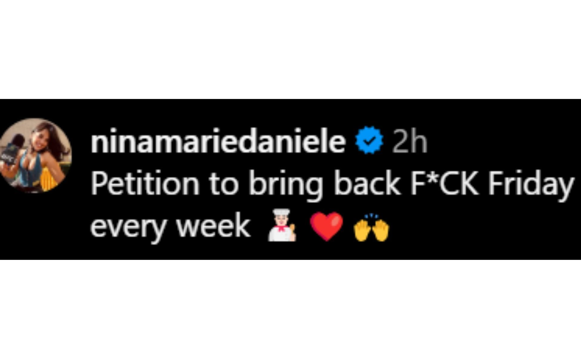 Nina-Marie Daniele&#039;s comment [Screenshot courtesy: @chefcuso on Instagram]