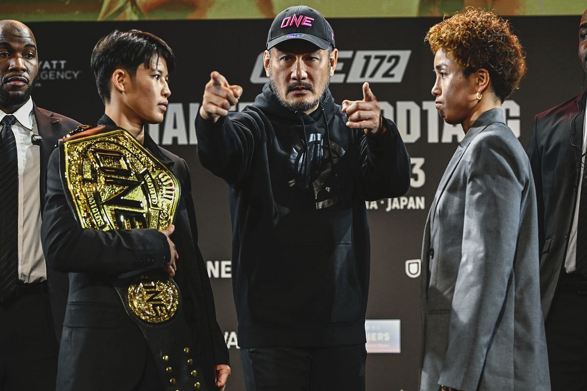 Phetjeeja and Kana Morimoto faceoff | Image credit: ONE Championship