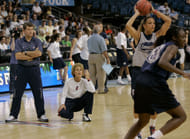 Auriemma and Chris Dailey during UConn's Final Four Practice in 2000 - Source: Imagn