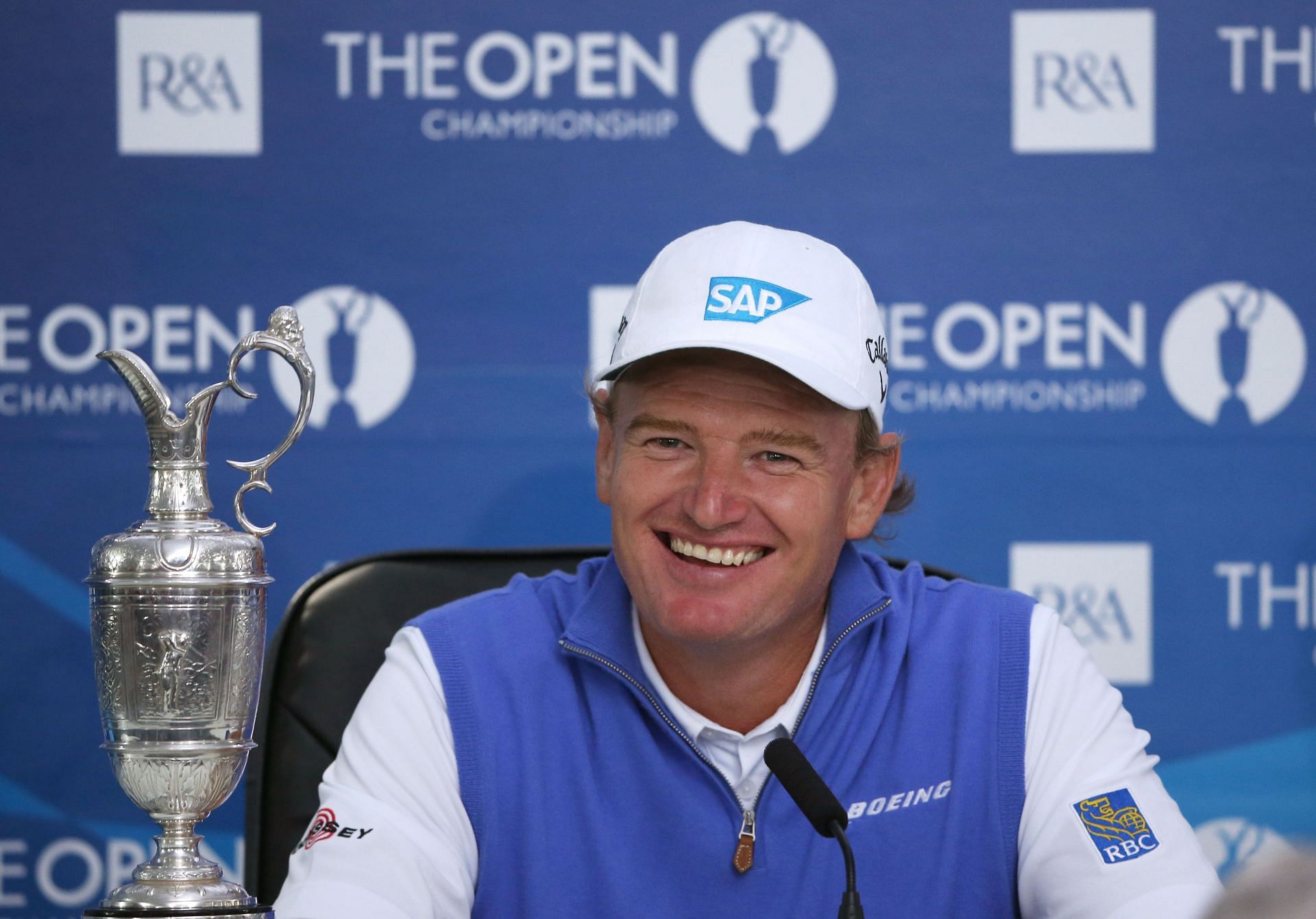 Ernie Els after winning the 141st Open Championship in 2012 (via Getty)