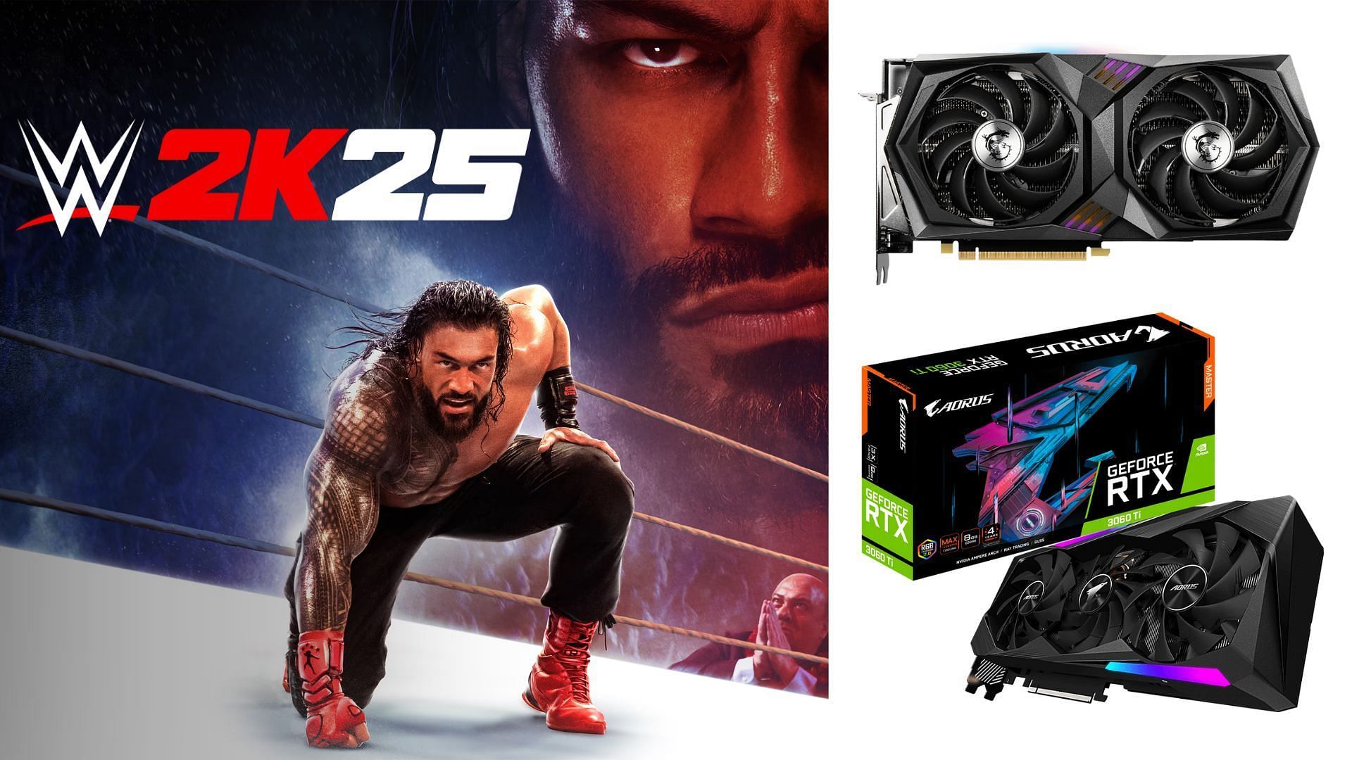 Best WWE 2K25 PC settings for RTX 3060 and RTX 3060 Ti (Image via 2K Games, MSI, Gigabyte)