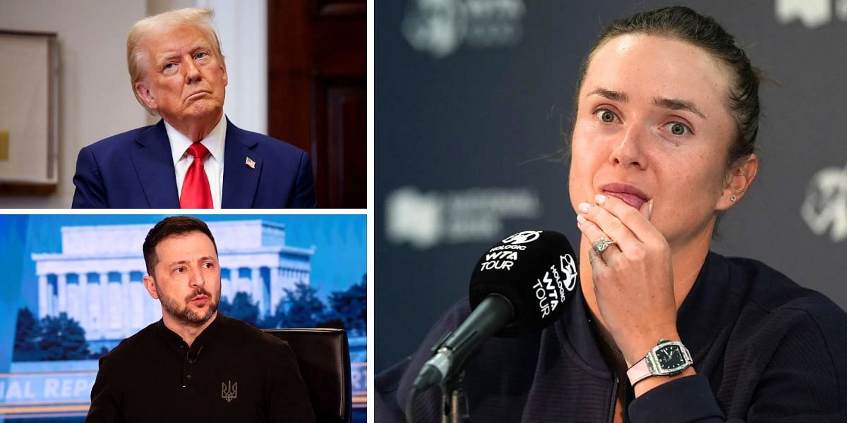 Donald Trump and Volodymyr Zelensky (L); Elina Svitolina (R) (Image Source: Getty)