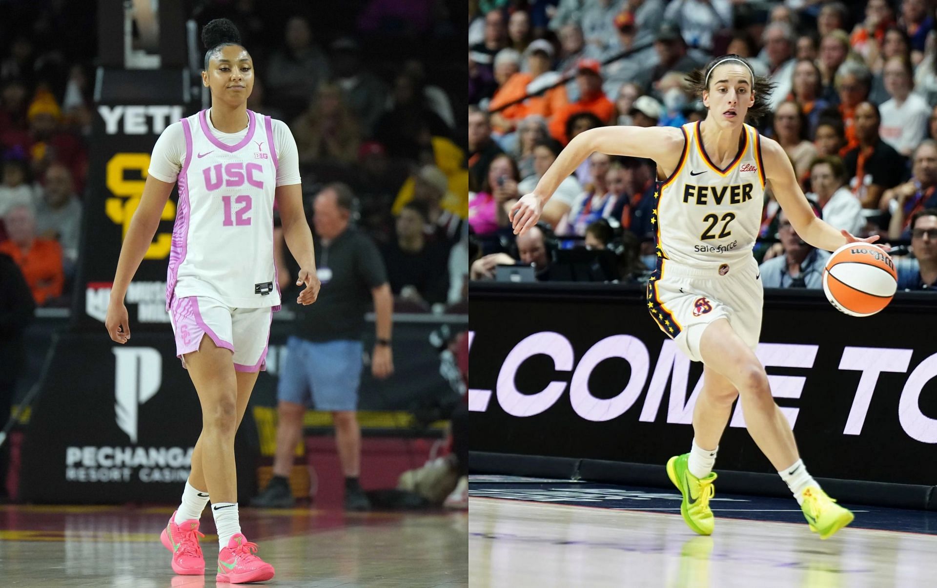 WNBA fans started comparing Caitlin Clark and JuJu Watkins after USC star went off against Indiana (Image credit: Imagn)