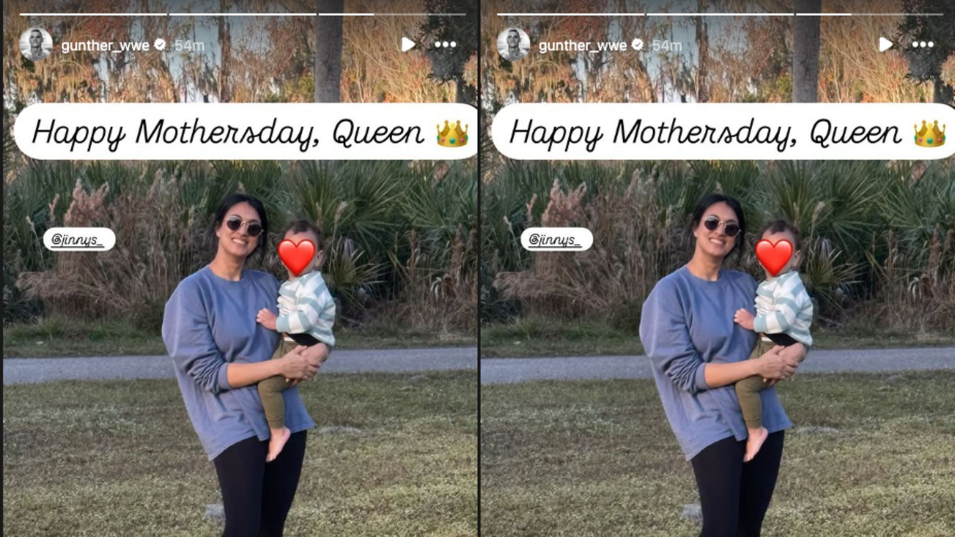 The champion sent a heartfelt message to his wife today. [Image credit: Gunther&#039;s Instagram story]