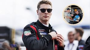 "I bet you want to know what was written on these helmet visors": Josef Newgarden as he exchanges helmets with Pato O'Ward