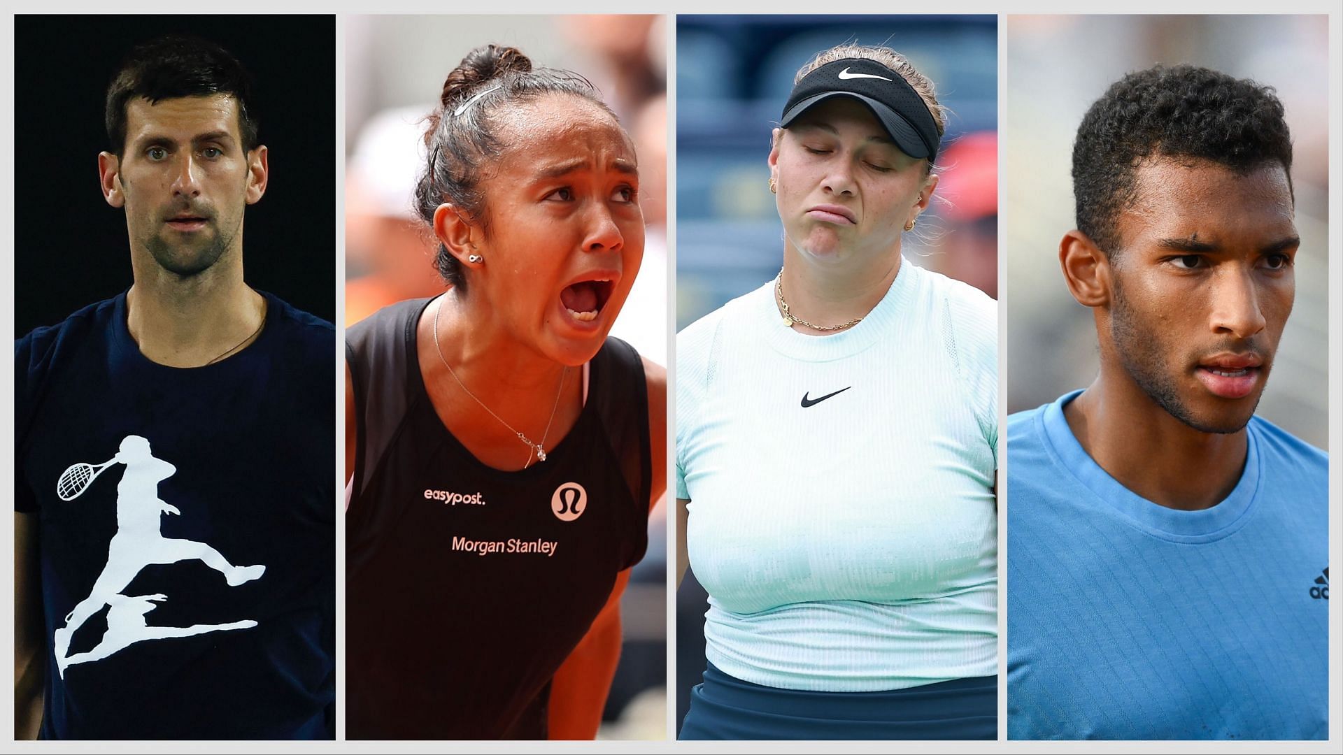 Novak Djokovic, Leylah Fernandez, Amanda Anisimova and Felix Auger-Aliassime were among the players to lose in the second round of the BNP Paribas Open 2025. (Photos: Getty)