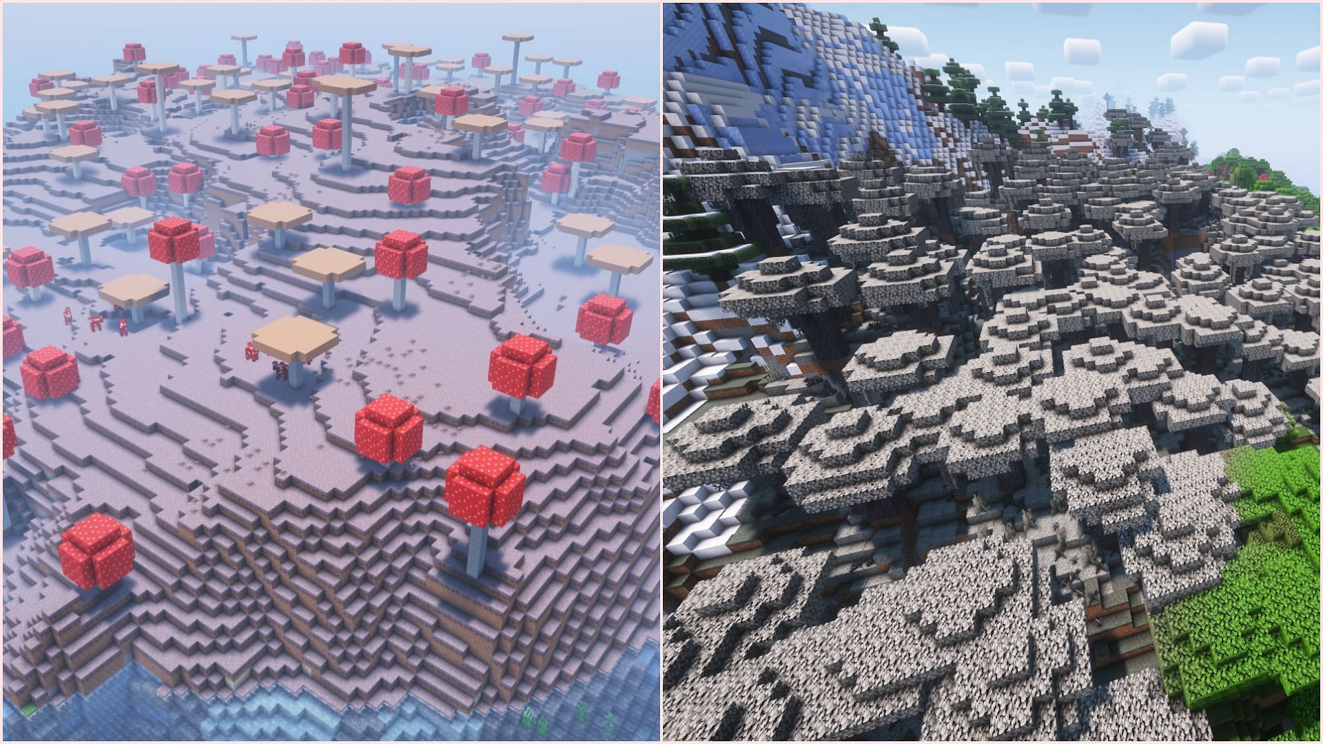 Few biomes are rarer than others. (Image via Sportskeeda Gaming/Mojang Studios)