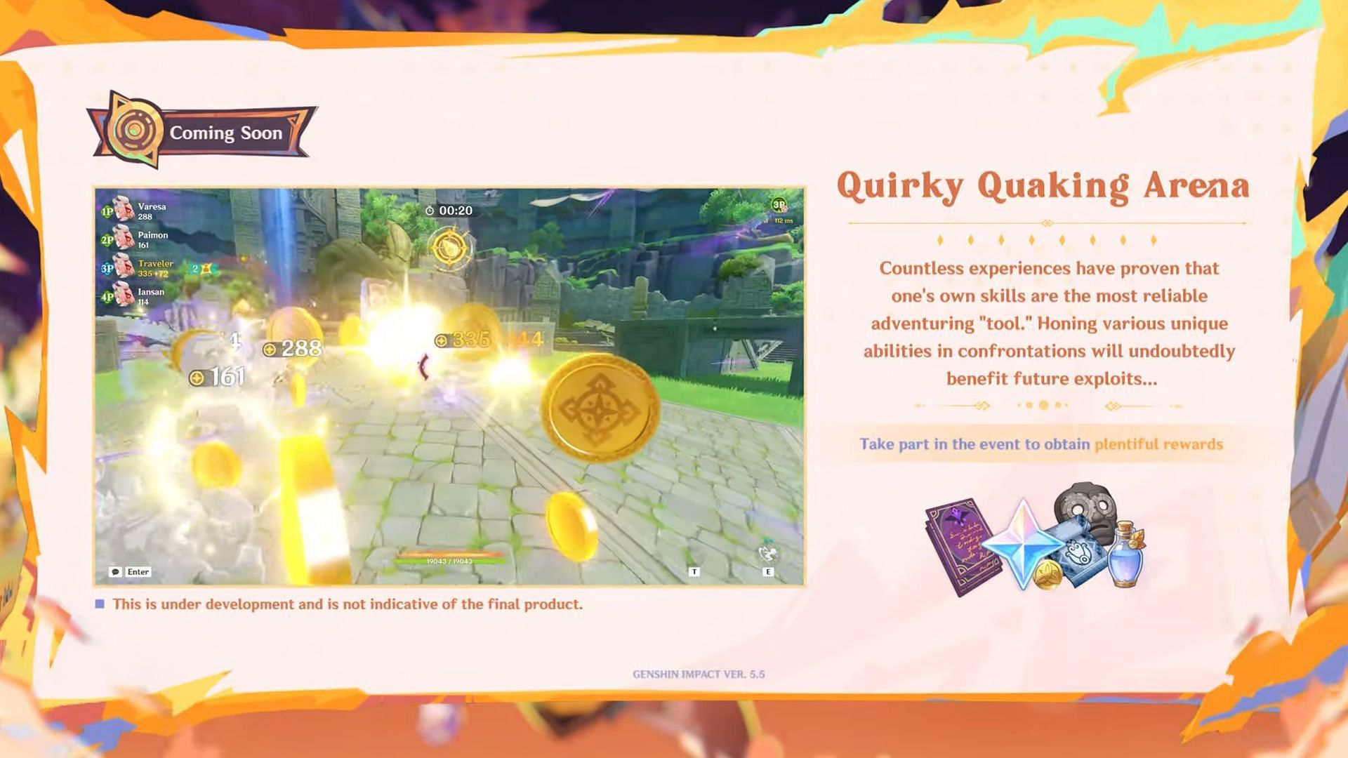 Quirky Quaking Arena event in version 5.5 (Image via HoYoverse)