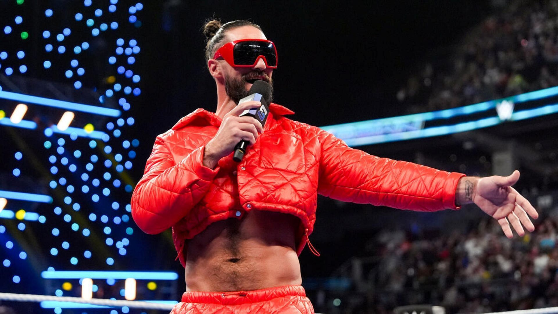 Even the flashy oven mitt outfit couldn't get Seth Rollins a win in the Elimination Chamber. (Image Credit: WWE.com).