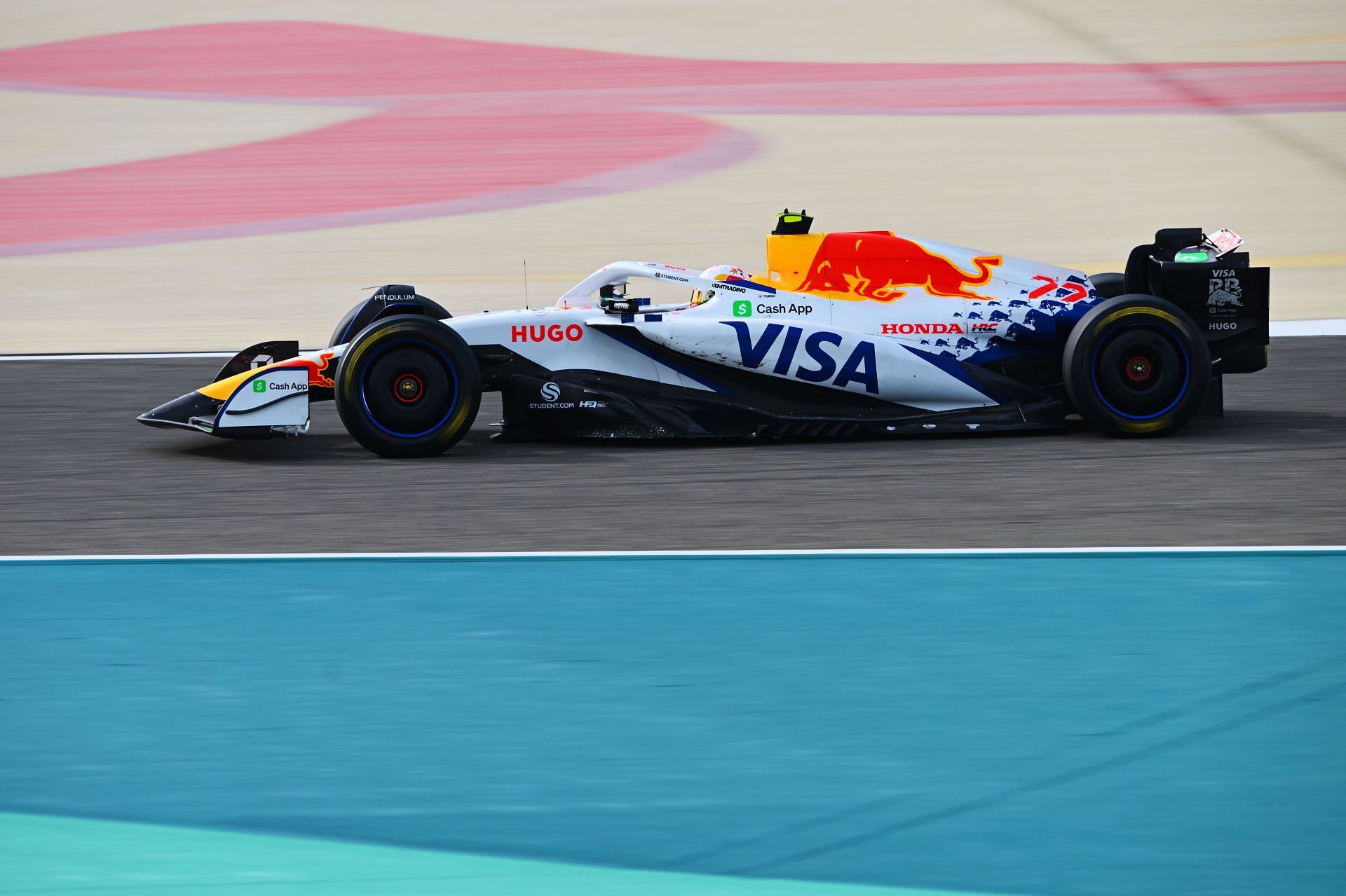 Yuki Tsunoda of Japan driving the (22) Visa Cash App Racing Bulls VCARB 02 on track during day three of F1 Testing in Bahrain - Source: Getty