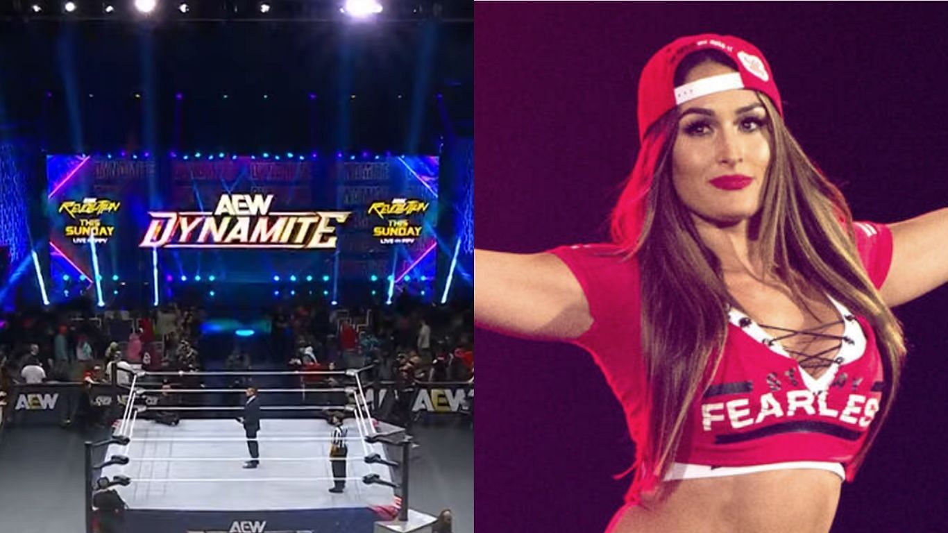 Nikki Bella is a WWE Hall of Famer [image source: WWE.com, AEW YouTube]