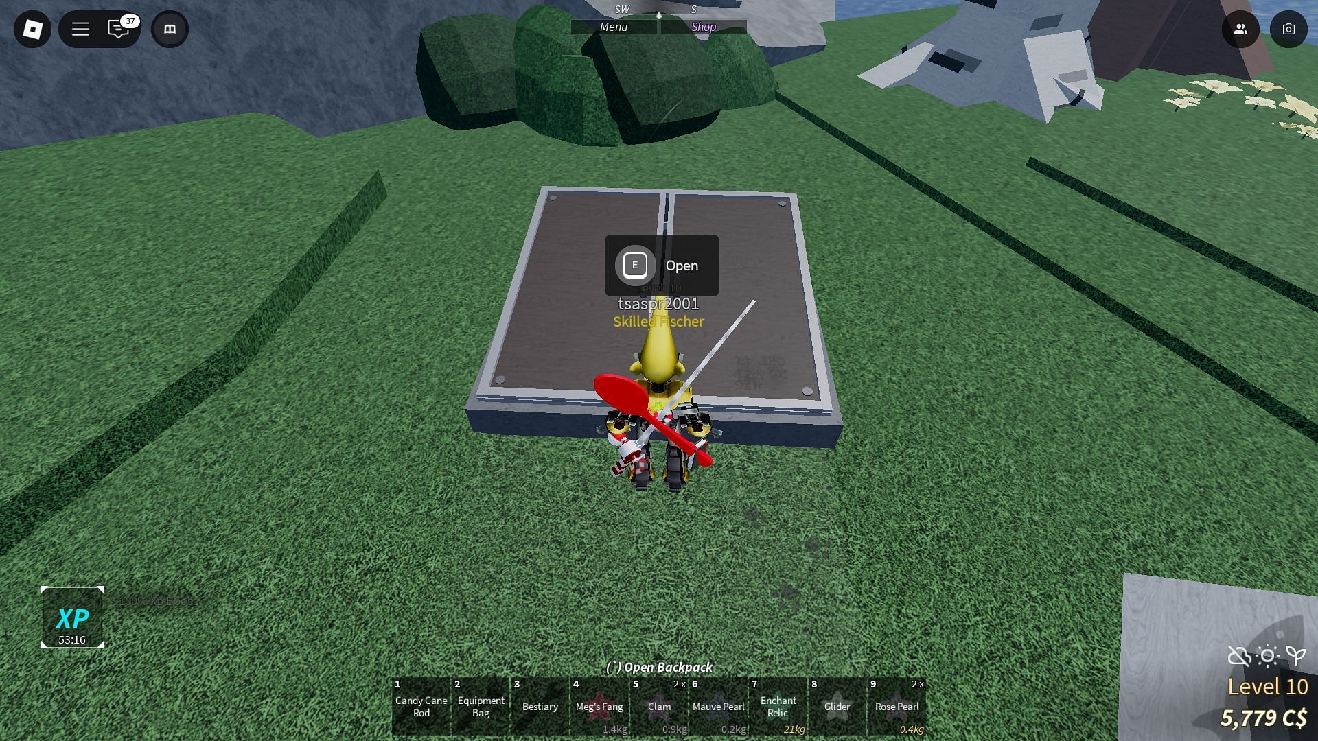 Interact with the door to open the bunker (Image via Roblox)