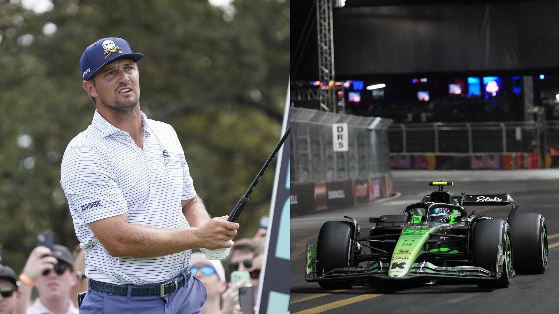 Bryson DeChambeau surprised by how close his swing speed is to F1 cars (Both Images via Imagn)