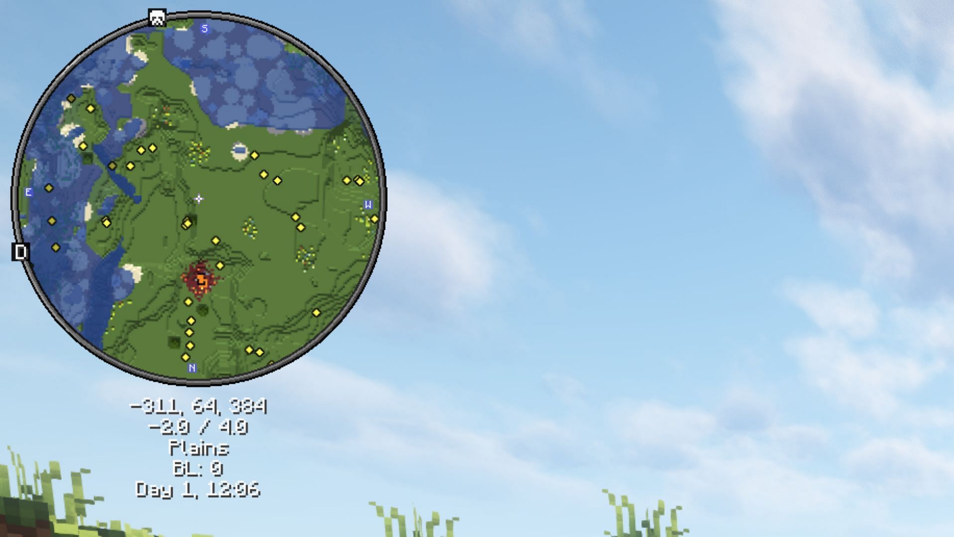 Xaero&#039;s Minimaps add an excellent minimap with other useful features (Image via Sportskeeda Gaming/Mojang Studios)