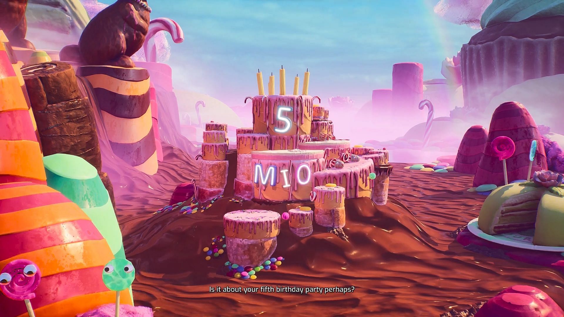 Reach the Birthday Cake and climb it (Image via EA)