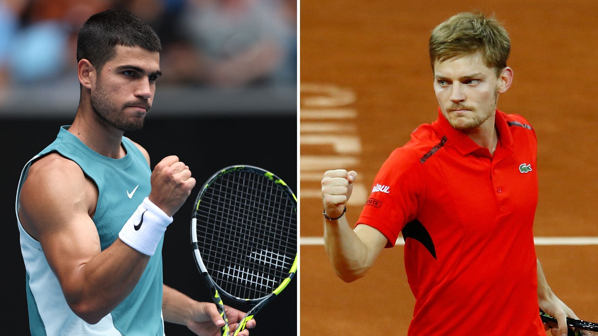 Carlos Alcaraz (L) &amp; David Goffin (R) (Source - GETTY)